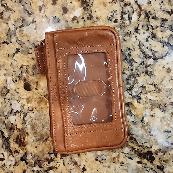 Fossil Leather ID Credit Card Keychain Wallet 3” X 5” - Picture 4 of 6